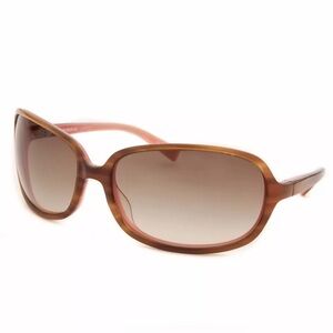 NWOT OLIVER PEOPLES BB OTPI Brown Pink Wrap Sunglasses 66-15-105